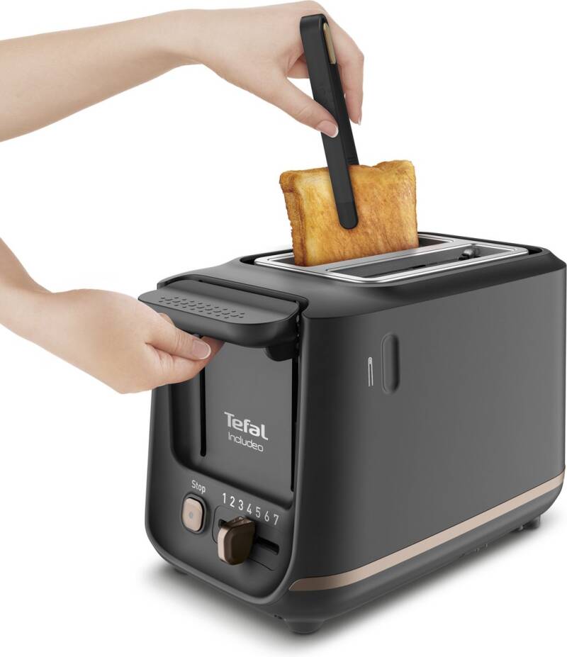 Tefal Includeo TT5338 - Broodrooster - 2 Sneden brood - Extra Breed - 7 Bruiningsniveau's - Hoge lift - Zwart - Afbeelding 3