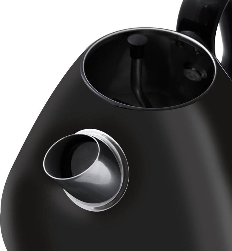 Inventum HW617B - Retro waterkoker - Inhoud 1,7 liter - Roestvrijstaal - 2200 watt - Zwart/RVS - Afbeelding 2