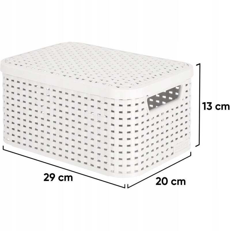 Doos met deksel Style Box Rattan S Curver 6L lichtgrijs - Afbeelding 2