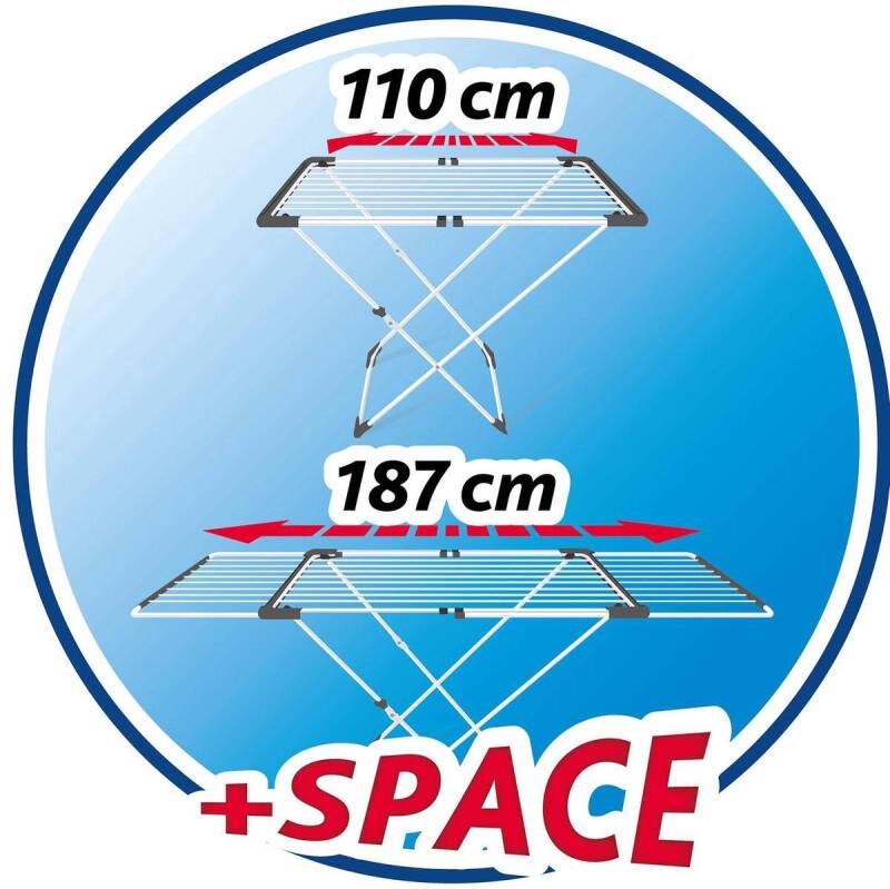 Vileda Surprise Droogrek - Droogrek met X-onderstel - 20 m drooglengte - Uittrekbare vleugels - Afbeelding 4