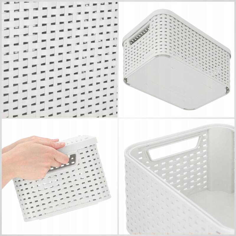 Doos met deksel Style Box Rattan S Curver 6L lichtgrijs - Afbeelding 3