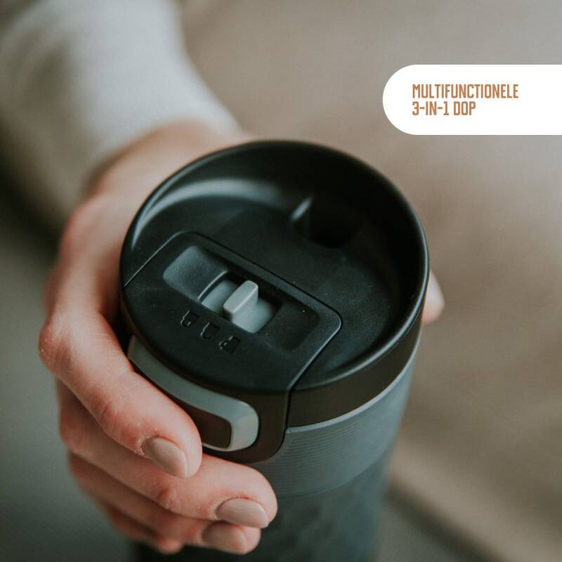 Kambukka Etna Grip Thermosbeker 500 ml - makkelijk reinigen - lekvrije Koffiebeker - Black Steel - Afbeelding 2