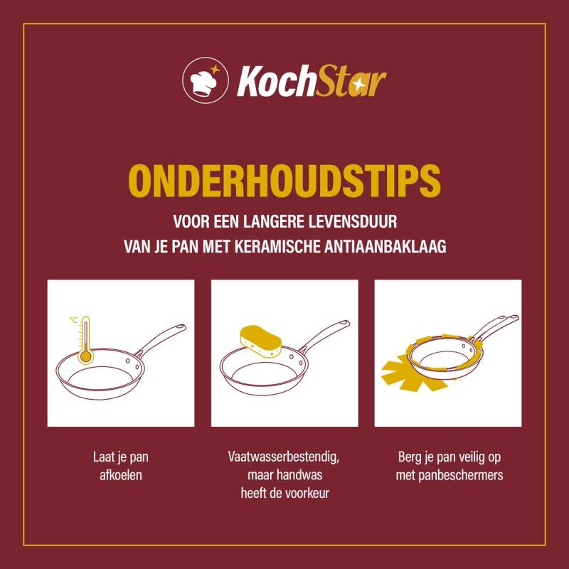 Kochstar Essenz Taupe Keramische Koekenpan - 28cm - PFAS-vrij - Inductie koekenpan - Inductie pan - Keramische anti-aanbaklaag - Koelgreep - Ovenbestendig tot 130° C - Taupe - Afbeelding 3