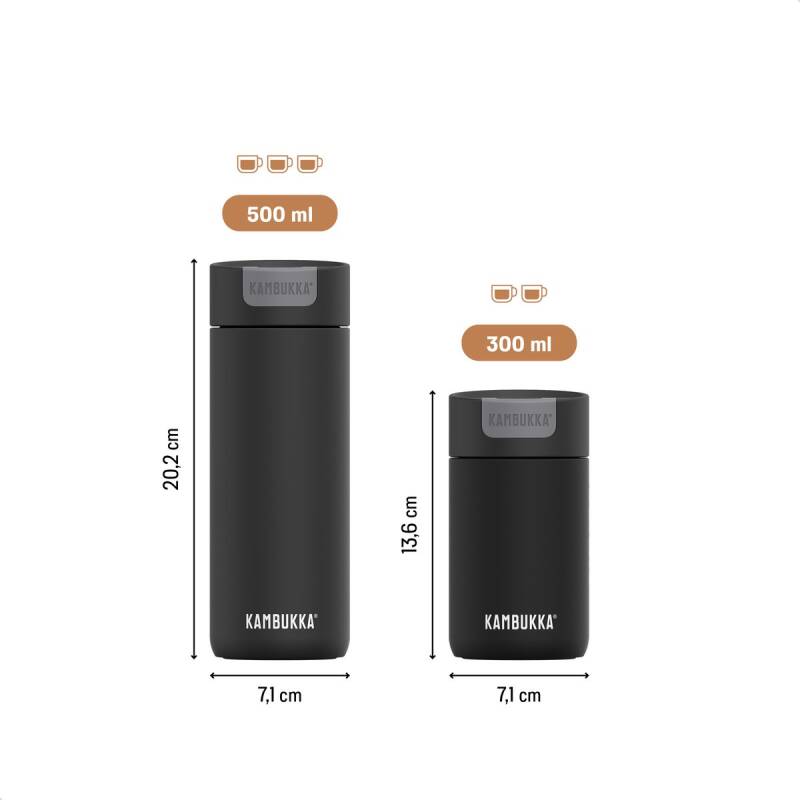 Kambukka Olympus Thermosbeker 300 ml - Koffiebeker To Go - makkelijk reinigen - lekvrije Koffiebeker - RVS - Zwart - Afbeelding 3