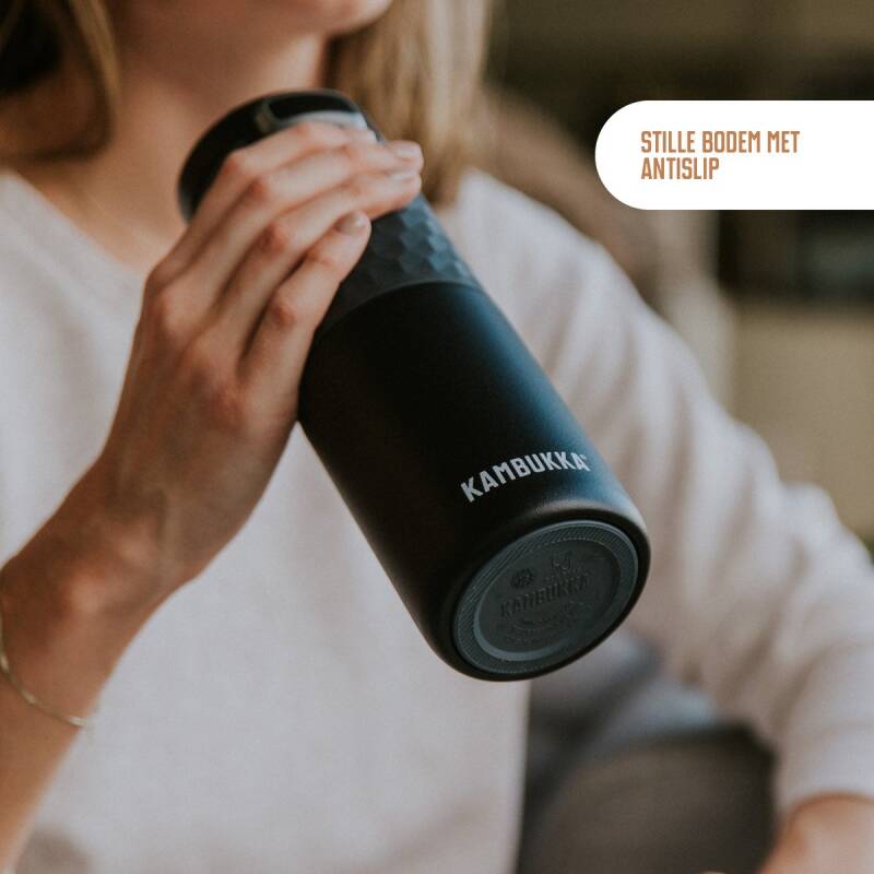 Kambukka Etna Grip Thermosbeker 500 ml - makkelijk reinigen - lekvrije Koffiebeker - Black Steel - Afbeelding 4