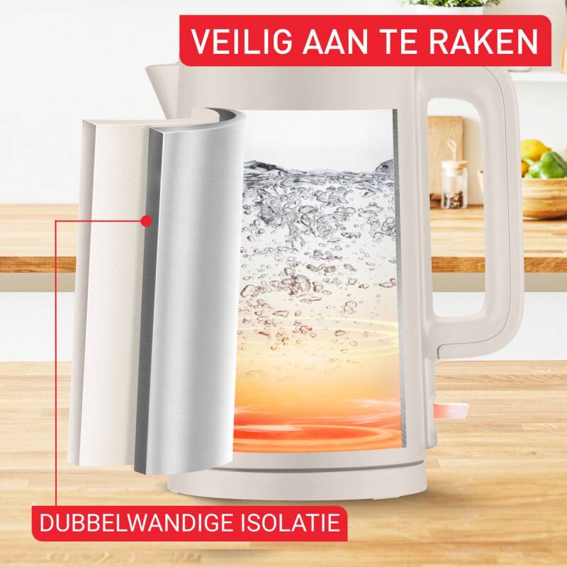 Tefal Thermo Protect KO140B - Waterkoker - 1,5L - Dubbele Wand - RVS Binnenkant - 2200W - Wit - Afbeelding 5