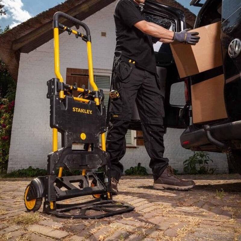 Stanley 2-in-1 Steekwagen en Transportkar - SXWTD-FT585 - Laadcapaciteit tot 137 KG - Opvouwbare Plateauwagen - Multifunctioneel - Zwart/Geel - Afbeelding 9