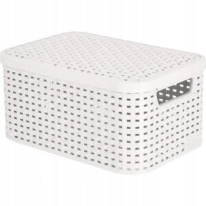 Doos met deksel Style Box Rattan S Curver 6L lichtgrijs