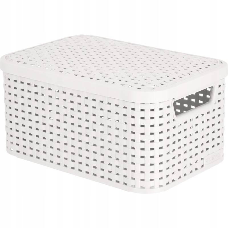 Doos met deksel Style Box Rattan S Curver 6L lichtgrijs