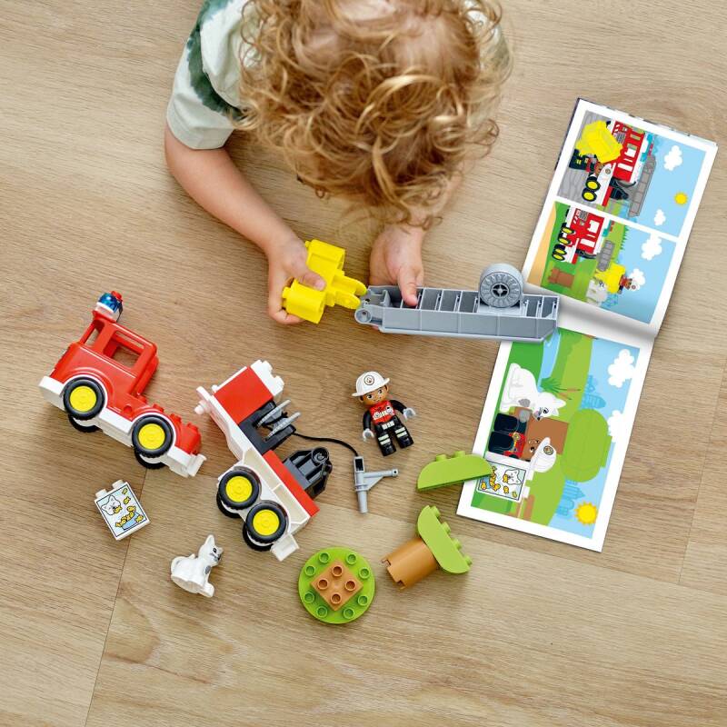 LEGO DUPLO Town Brandweerauto, Educatief Peuter Speelgoed met Dierenfiguur - 10969 - Afbeelding 3