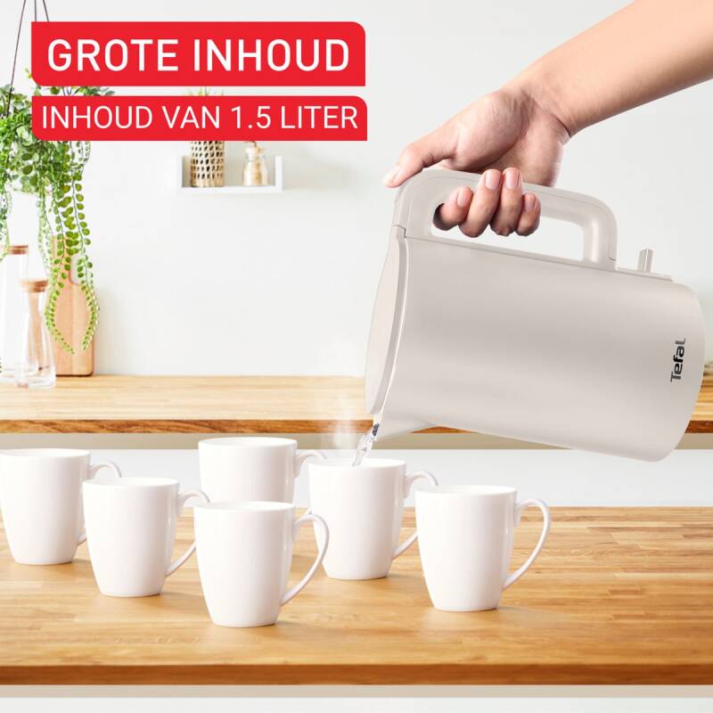 Tefal Thermo Protect KO140B - Waterkoker - 1,5L - Dubbele Wand - RVS Binnenkant - 2200W - Wit - Afbeelding 2