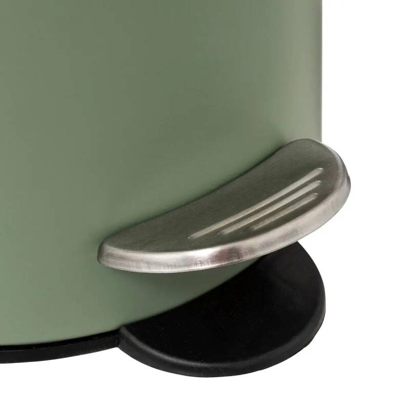 5Five Pedaalemmer - softclose - 3L - kakigroen - D17 x H24 cm - prullenbak voor badkamer - Afbeelding 2