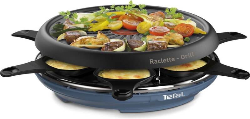 Tefal Deco RE12A4 Neo - Gourmetset - 6 Personen - Donkerblauw - Anti-aanbaklaag - Compact Design