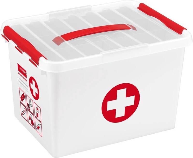 Sunware Q-line EHBO opbergbox 22L met inzet - 40x30x26 cm - Zonder inhoud