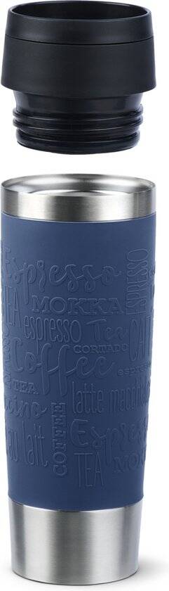Tefal Travel Mug - Thermosfles - 500ml - RVS Donkerblauw - Lekvrij - Geschikt voor Warme en Koude Dranken