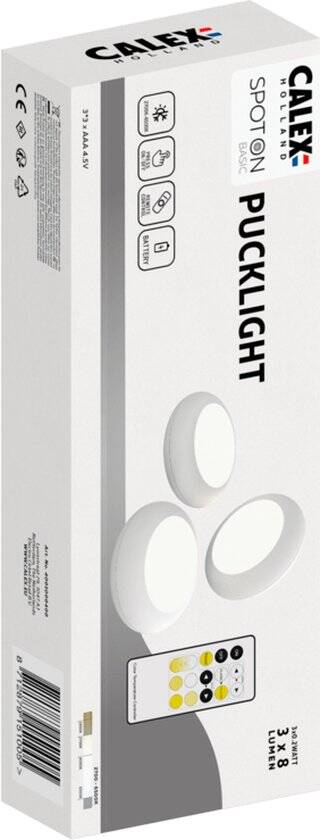 Calex Kastverlichting Draadloos - 3 stuks - Op Batterij - Incl. afstandsbediening - Afbeelding 2