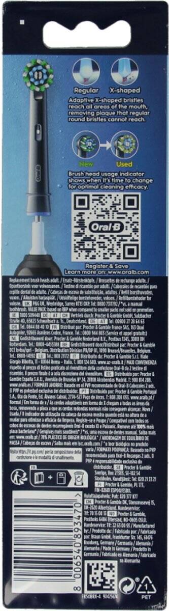 Oral-B Cross Action Pro - Opzetborstels - Met CleanMaximiser Technologie - Zwart - 4 Stuks - Afbeelding 4