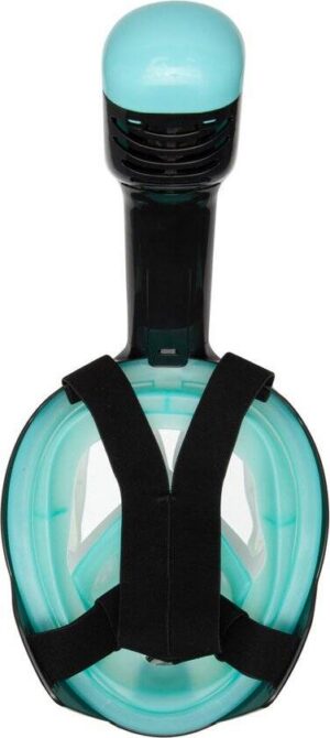 Sea Turtle Snorkelmasker - Snorkel - Duikbril - Snorkelset - Full Face Masker - Volwassenen - Zwart/Turquoise - S/M