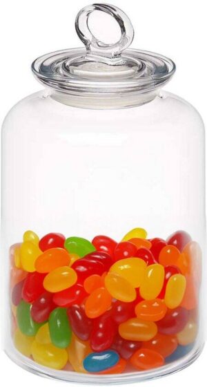 Pasabahce Snoeppot/voorraadpot Megan - 2600 ml - glas - met luchtdichte deksel - D14 x H25 cm
