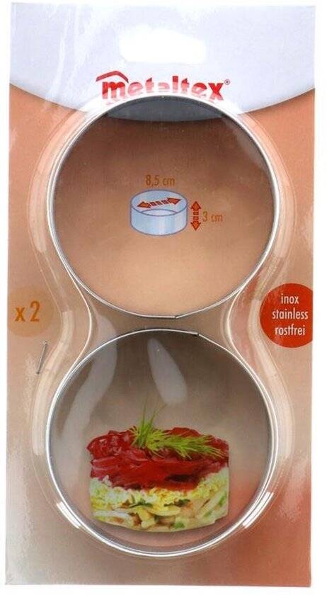 Metaltex - Set van 2 Ronde Kookringen - Bakringen - ø 8,5 cm - RVS - Afbeelding 3
