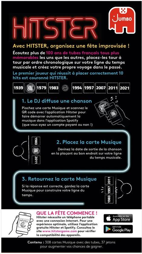 Jumbo - Hitster - Chansons Françaises - Franstalig Partyspel - Actiespel - Afbeelding 2