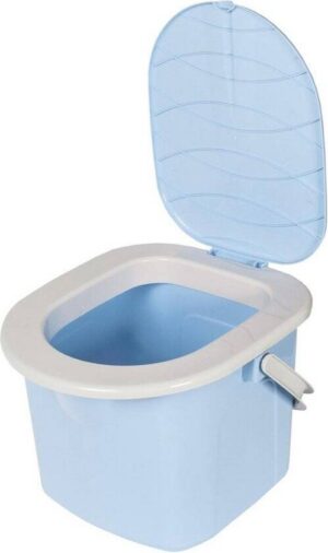Branq Toiletemmer Draagbaar met Deksel - 15,5L - Blauw