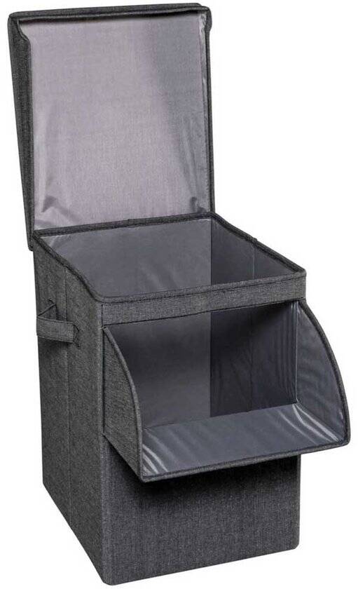 Brabantia Wasmand - met Deksel - Stapelbaar - 35 l - Pepper Black - Afbeelding 2