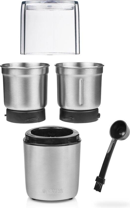 Princess 221040 Multi Hakmolen – Food chopper - Roestvrij Staal - 300ml - 200W - 2 afneembare bekers met 2 messensets - nat en droog gebruik - Afbeelding 4