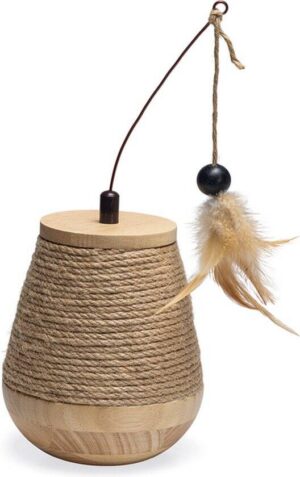Designed by Lotte Tuimel Mae - Kattenspeelgoed - Hout - 15x15x18 cm