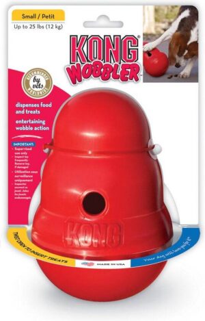 Kong Snack Dispenser Wobbler - Speelgoed Hond - maat S - 15 cm - Rood