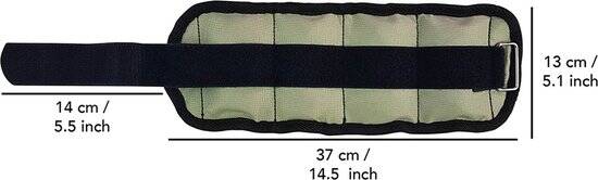 Tunturi Enkelgewichten en Polsgewichten - Gewichten - 2 x 1,0kg - Grijs - Afbeelding 2