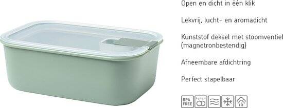 Mepal vershouddoos EasyClip – 1500 ml – Voorraaddoos – Nordic black - Afbeelding 2