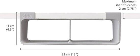 Joseph Joseph Keukenkastorganizer voor Aluminiumfolie, Huishoudfolie, Bakpapier en Zakjes – Ruimtebesparende Houder - Grijs - Groot - Afbeelding 2