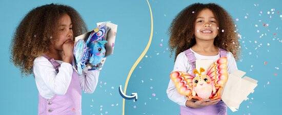 Simba Fluffyfly knuffel - Magische opblaasvlinder met regenboogogen - 30cm spanwijdte - Afbeelding 4