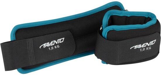 Avento Pols/Enkel Gewicht - Neopreen - 2x 1.0 kg - Zwart/Blauw - Afbeelding 2