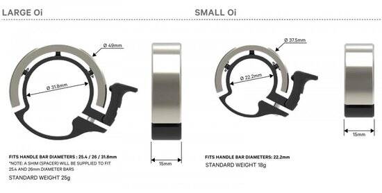 Knog Oi Classic Large fietsbel - compact design - CNC gefreesd aluminium - zwart - Afbeelding 4
