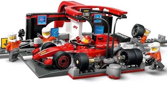 LEGO City F1 pitstop en pitcrew met Ferrari auto - 60443 - Afbeelding 2
