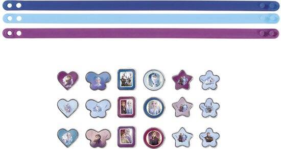 Disney Frozen Totum 3 schuif armbandjes maken met 18 bedels - knutselen speelgoed meisjes vanaf 3 jaar - Olaf - Anna - Elsa prinsessen cadeautip - Afbeelding 2