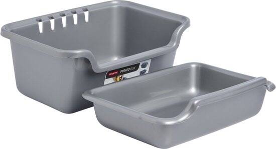 Curver Aardappelschilbak - 3 liter - 29x24.5x40.1 cm - Zilver - Afbeelding 3
