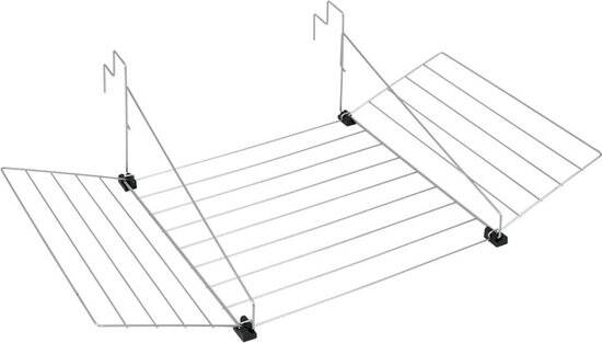 Tomado - Droogrek Tilburg - Voor radiator, balkon, deur of balustrade - 12 meter drooglengte - Ophangbaar - Zilvergrijs - 5 jaar garantie