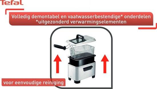 Tefal Easy Pro FR3330 - Frituurpan - 3 L - Koude Zone - Kijkvenster - Makkelijk Schoonmaken - 2200W - RVS Design - Afbeelding 5