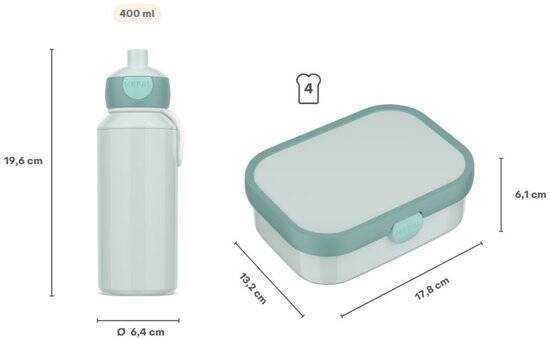 Mepal lunchset (pop-up fles & lunchbox) Campus - 400 + 750 ml - Broodtrommel en Drinkbeker voor kinderen - Bento box - Pop-up drinkfles - Spiderman - Afbeelding 3