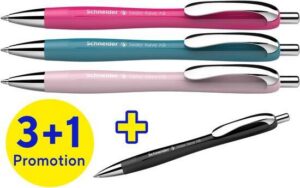 Schneider balpen - Slider Rave Trend - penpunt XB - assorti doos 3 + 1 gratis - S-132564