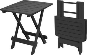 Inklapbare Tuintafel - zwart - 79x72x70 cm - belastbaar tot 12 kg