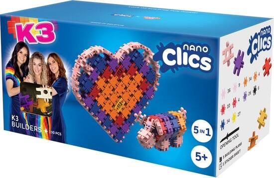 Nano Clics – K3 Builders 190 Piece Set – 5 in 1 Bouwblokken – SPEELGOED Gemaakt Van 100% RECYCLED Plastic – Speelgoed 8, 9, 10, 11, 12 jaar – Constructie Speelgoed - Afbeelding 6
