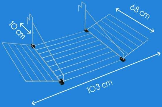 Tomado - Droogrek Tilburg - Voor radiator, balkon, deur of balustrade - 12 meter drooglengte - Ophangbaar - Zilvergrijs - 5 jaar garantie - Afbeelding 2