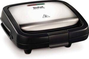 Tefal Croc Time SM193D - Tosti-apparaat - Anti-aanbaklaag - Veilig in gebruik - Compact Design - 700W - RVS