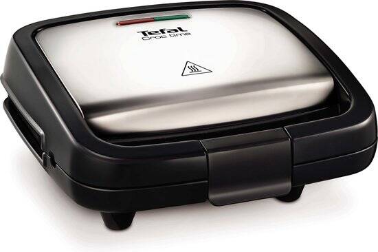 Tefal Croc Time SM193D - Tosti-apparaat - Anti-aanbaklaag - Veilig in gebruik - Compact Design - 700W - RVS