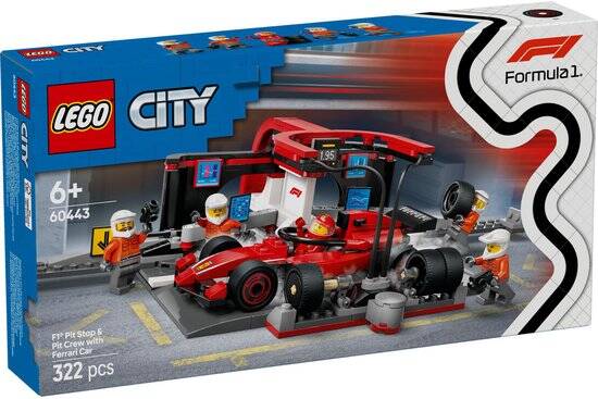 LEGO City F1 pitstop en pitcrew met Ferrari auto - 60443 - Afbeelding 7