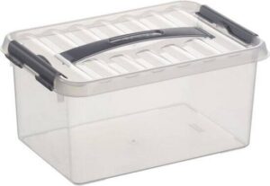 Sunware - Q-line opbergbox 6L transparant metaal - 30 x 20 x 14,3 cm